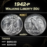 1942-p Walking Liberty Half Dollar 50c ms66+ SEGS