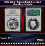 NGC 2014 Disney Donald Duck Colorized Niue Silver $2 Coin Proof . pr70 dcam NGC