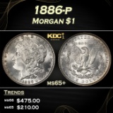 1886-p Morgan Dollar $1 Grades ms65+