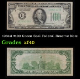1934A $100 Green Seal Federal Reserve Note Grades xf