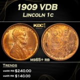 1909 VDB Lincoln Cent 1c Grades ms65+ rb