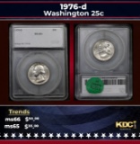 1976-d Washington Quarter 25c ms65+ SEGS