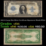 1923 $1 large size Silver Certificate Grades vf+ Signatures Woods/White