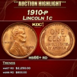 1910-p Lincoln Cent 1c ms66+ rd SEGS