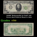 1928B $20 Green Seal Federal Reserve Note 