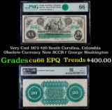 Very Cool 1872 $20 South Carolina, Columbia Obsolete Currency Note SCCR-7 George Washington cu66 EPQ