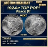 1924-p Peace Dollar TOP POP! 1 ms68 SEGS