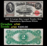 1917 $1 Large Size Legal Tender Note Grades xf Signatures Speelman/White