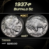 1937-p Buffalo Nickel 5c ms67 SEGS