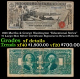 1896 $1 large size Silver Certificate Martha & George Washington 