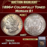 1896-p Morgan Dollar Colorfully Toned 1 ms67 SEGS