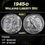 1945-d Walking Liberty Half Dollar 50c Grades ms65+