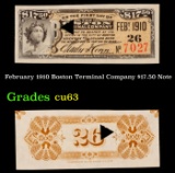 February 1910 Boston Terminal Company $17.50 Note Grades Select CU