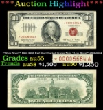 **Star Note** 1966 $100 Red Seal United States Note *Low Seral* #0006684 Grades Choice AU