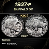 1937-p Buffalo Nickel 5c ms67 SEGS