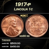 1917-p Lincoln Cent 1c Grades ms66 rb