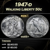 1947-d Walking Liberty Half Dollar 50c Grades ms65+