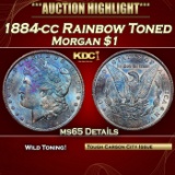 1884-cc Morgan Dollar Rainbow Toned $1 ms65 Details SEGS