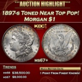 1897-s Morgan Dollar Toned Near Top Pop! 1 ms67+ SEGS