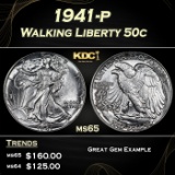 1941-p Walking Liberty Half Dollar 50c Grades ms65