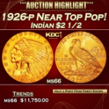 1926-p Gold Indian Quarter Eagle Near Top Pop! $2 1/2 ms66 USCG