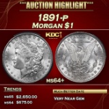 PCGS 1891-p Morgan Dollar $1 ms64+ PCGS