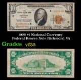 1929 $10 Green Seal Federal Reseve Note Grades vf++ Richmond