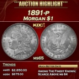 1891-p Morgan Dollar $1 Grades ms65 SEGS
