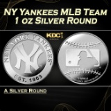 NY Yankees MLB Team - 1 oz Silver Round Round