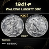 1941-p Walking Liberty Half Dollar 50c ms67 SEGS