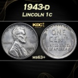 1943-d Lincoln Cent 1c Grades ms63+