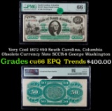 Very Cool 1872 $50 South Carolina, Columbia Obsolete Currency Note SCCR-8 George Washington cu66 EPQ
