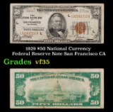 1929 $50 Green Seal Federal Reserve Note Grades vf++ Francisco