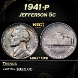 1941-p Jefferson Nickel 5c ms67 5fs USCG
