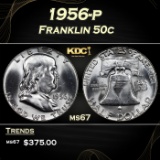 1956-p Franklin Half Dollar 50c ms67 SEGS