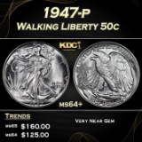 1947-p Walking Liberty Half Dollar 50c Grades ms64+