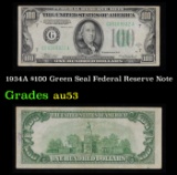 1934A $100 Green Seal Federal Reserve Note Grades Select AU