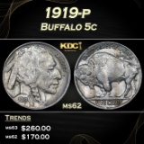 1919-p Buffalo Nickel 5c Grades ms62