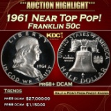 1961 Proof Franklin Half Dollar Near Top Pop! 50c pr68+ DCAM SEGS