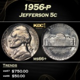 1956-p Jefferson Nickel 5c ms66+ SEGS
