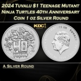 2024 Tuvalu $1 Teenage Mutant Ninja Turtles 40th Anniversary Coin - 1 oz Silver Round Round