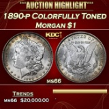 1890-p Morgan Dollar Colorfully Toned 1 ms66 USCG