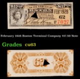 February 1928 Boston Terminal Company $17.50 Note Grades Select CU