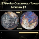 1878-p 8tf Morgan Dollar Colorfully Toned 1 Grades ms62