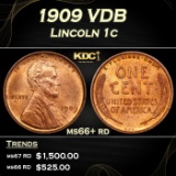 1909 VDB Lincoln Cent 1c ms66+ rd SEGS