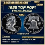 1955 Proof Franklin Half Dollar TOP POP! 50c pr69 dcam SEGS