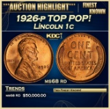 1926-p Lincoln Cent TOP POP! 1c ms68 rd SEGS