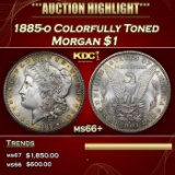 1885-o Morgan Dollar Colorfully Toned 1 ms66+ SEGS
