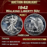 1942 Proof Walking Liberty Half Dollar 50c pr66 cam SEGS