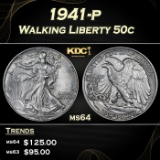 1941-p Walking Liberty Half Dollar 50c Grades ms64